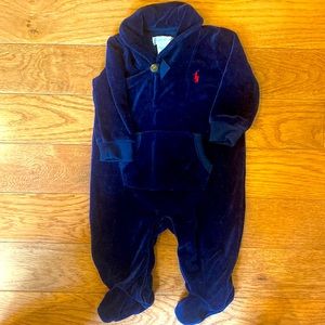 Ralph Lauren Baby Boy Velour Coverall